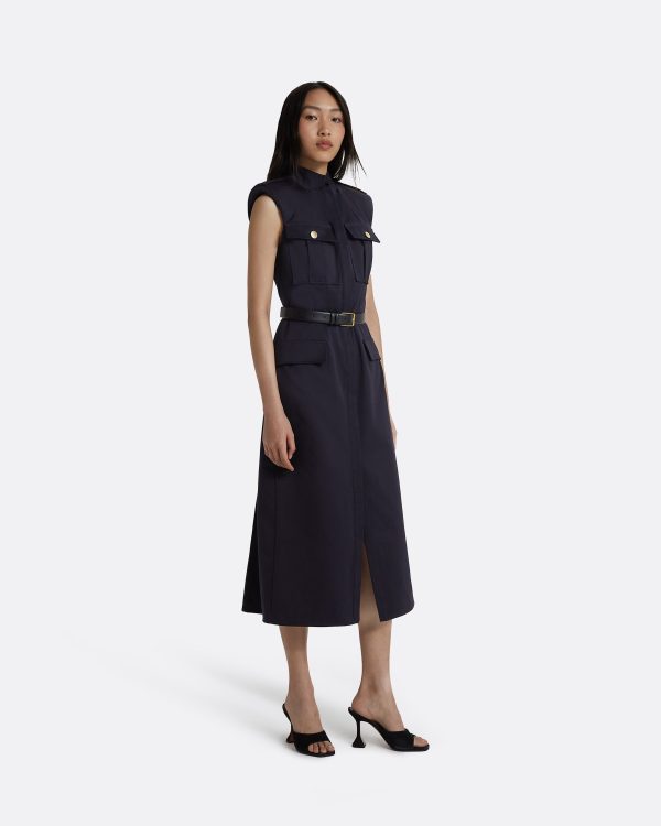 Lani Midnight Navy Midi Dress - Image 4