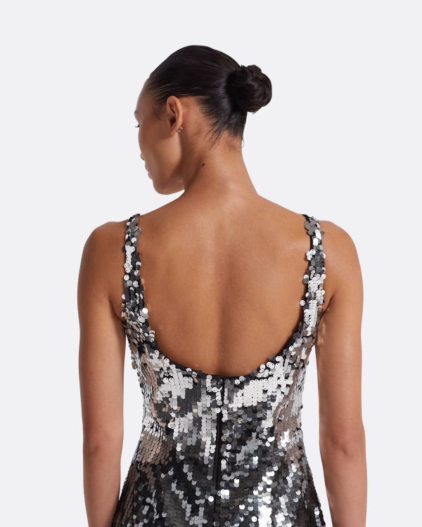 Guida Gunmetal Short Dress - Image 3