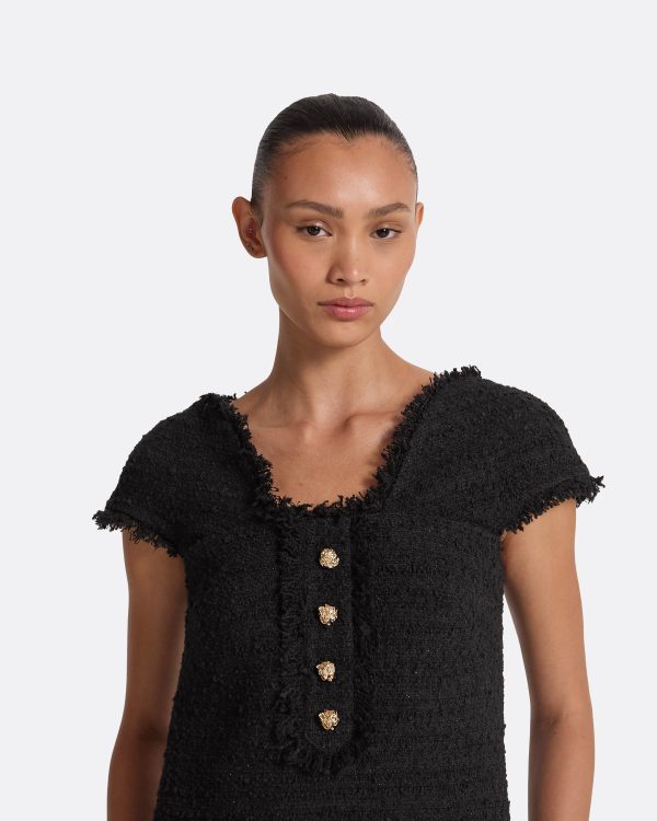 Marian Black Short Dress - Image 3
