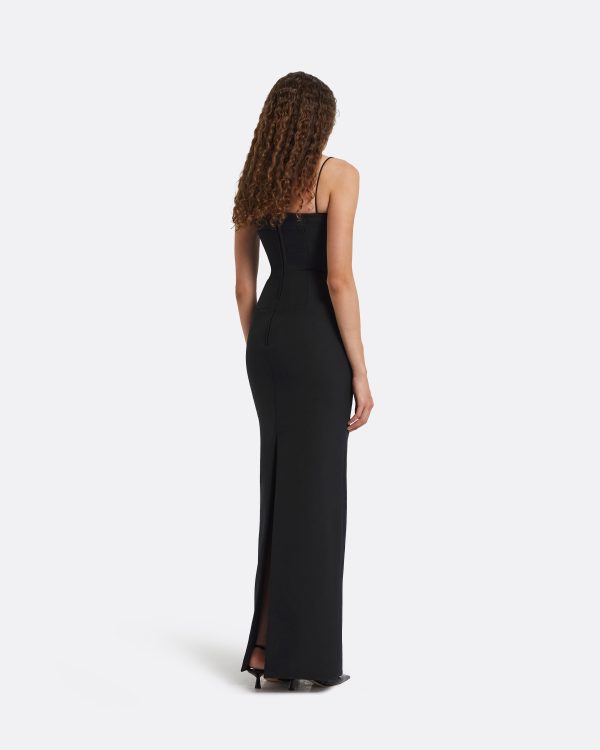 Pelin Black Long Dress - Image 2