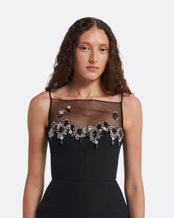 Pelin Black Long Dress - Image 3