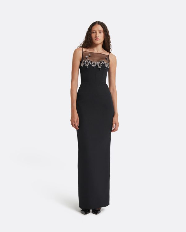 Pelin Black Long Dress - Image 6