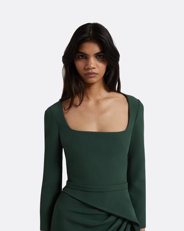 Mahir Darkest Spruce Long Dress - Image 3