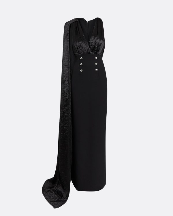 Yusuf Black Long Dress - Image 5