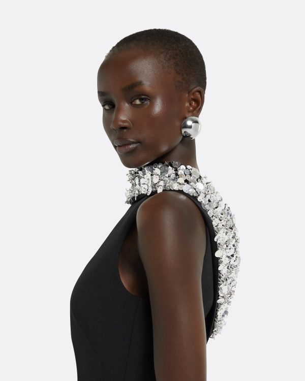 Holli Black Long Dress - Image 4
