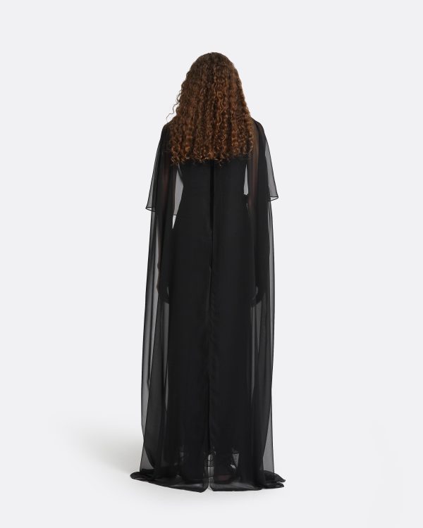 Halima Black Long Dress - Image 2