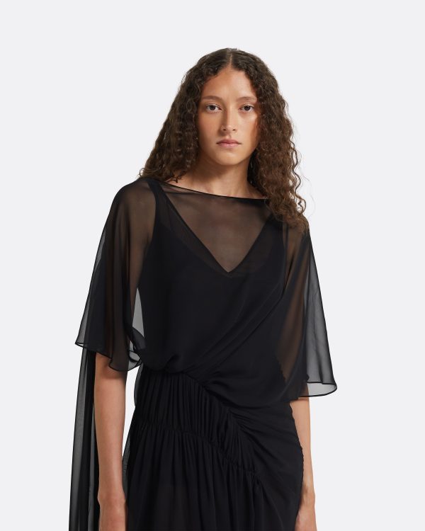 Halima Black Long Dress - Image 3