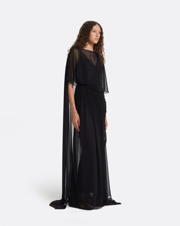 Halima Black Long Dress - Image 4