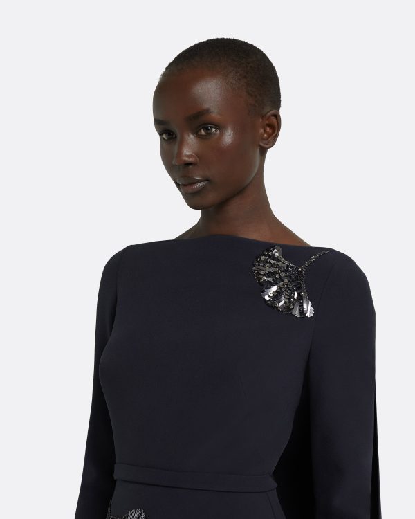 Ginevra Midnight Navy Long Dress - Image 3