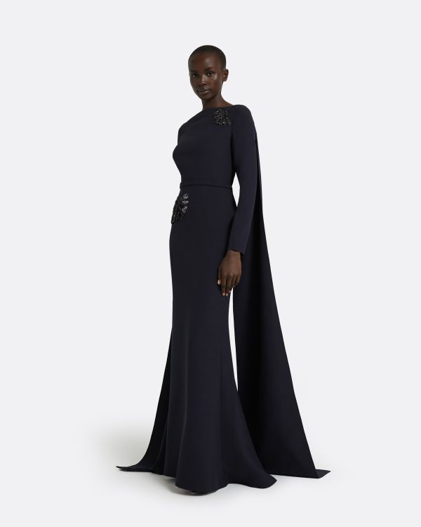 Ginevra Midnight Navy Long Dress - Image 4