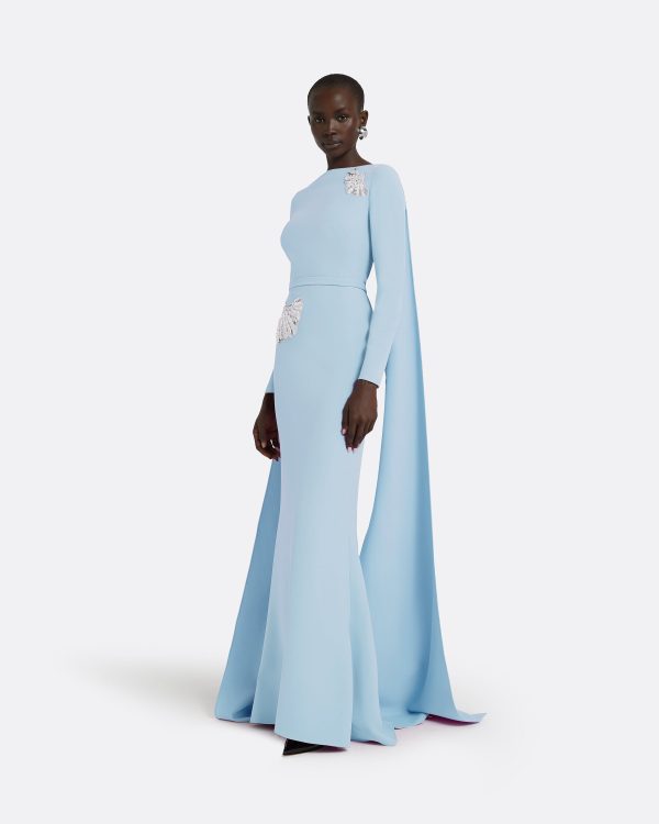 Ginevra Pale Blue Long Dress - Image 4
