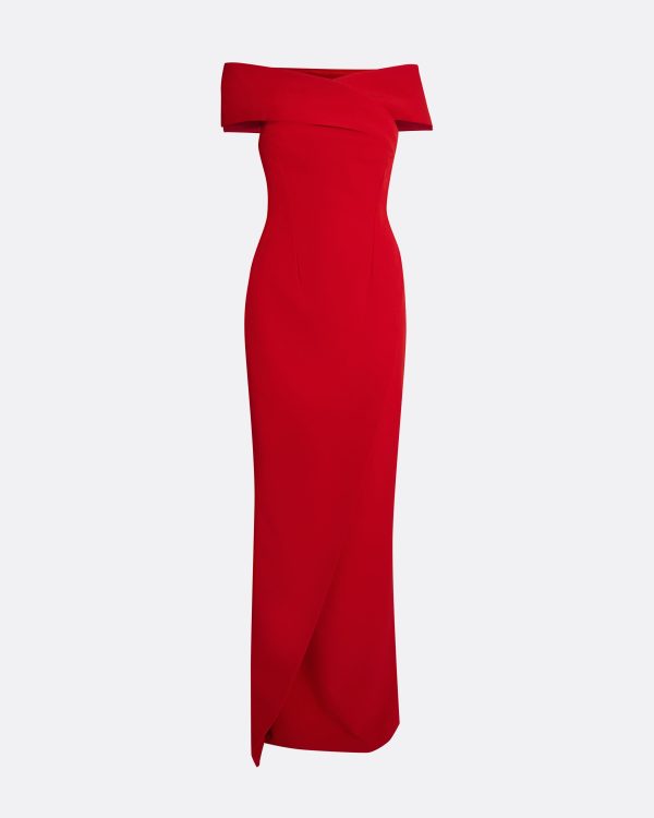 Gokce Dazzling Red Long Dress - Image 5