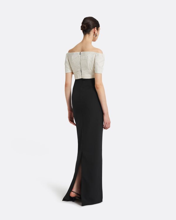 Abike Ivory & Black Long Dress - Image 2