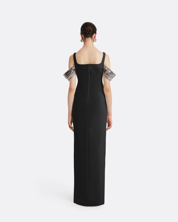 Dilek Black Long Dress - Image 2