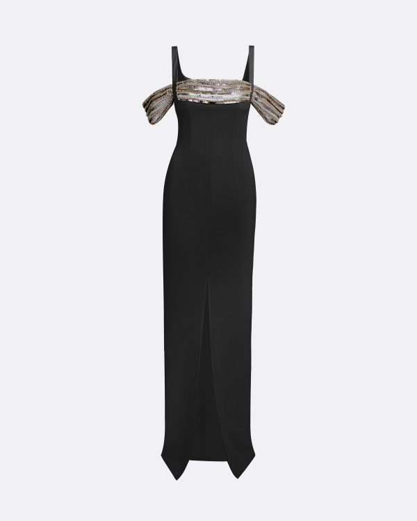 Dilek Black Long Dress - Image 5