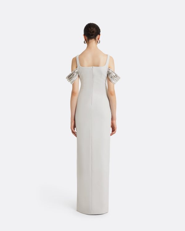 Dilek Stone Grey Long Dress - Image 2