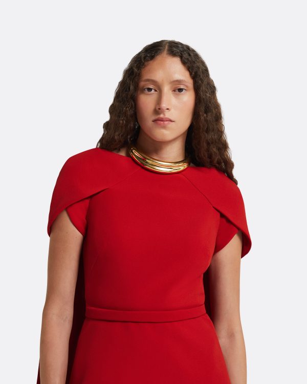 Erkin Dazzling Red Long Dress - Image 3