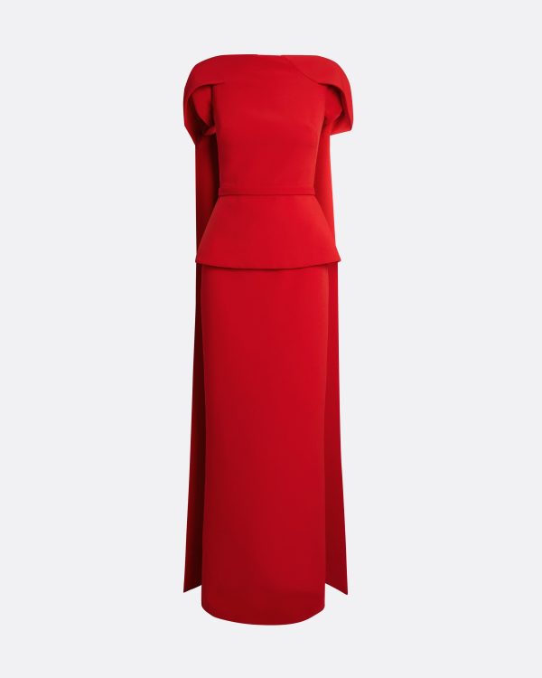Erkin Dazzling Red Long Dress - Image 5