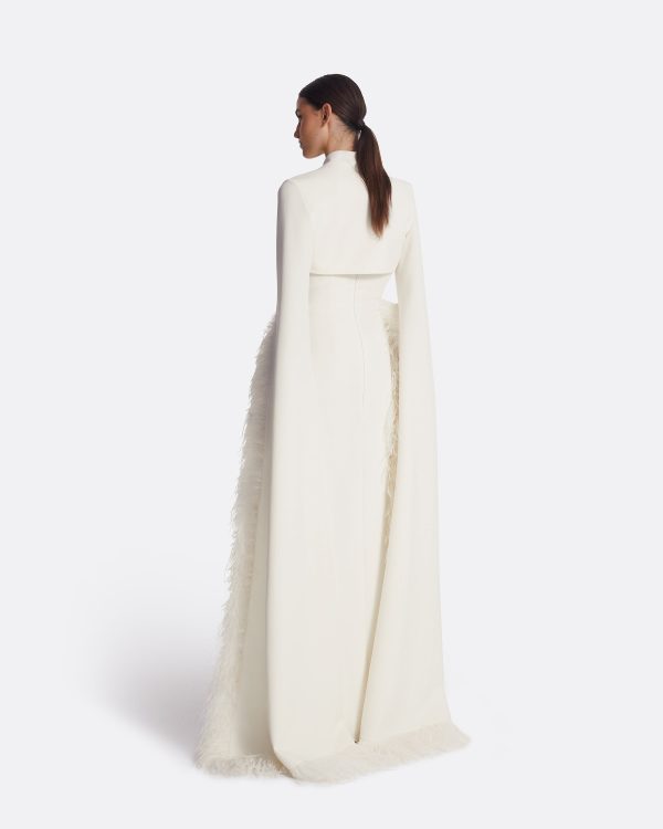 Amari Ivory Feather-Trimmed Bolero And Soshin Dress - Image 2