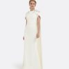 Ginkgo Flower Bud Embroidered Ivory Dress