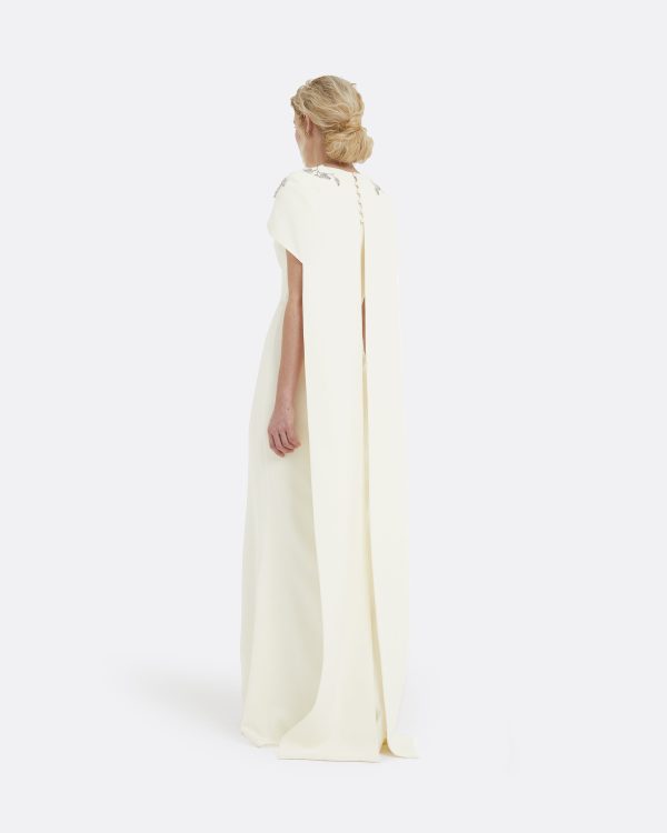 Ginkgo Flower Bud Embroidered Ivory Dress - Image 2