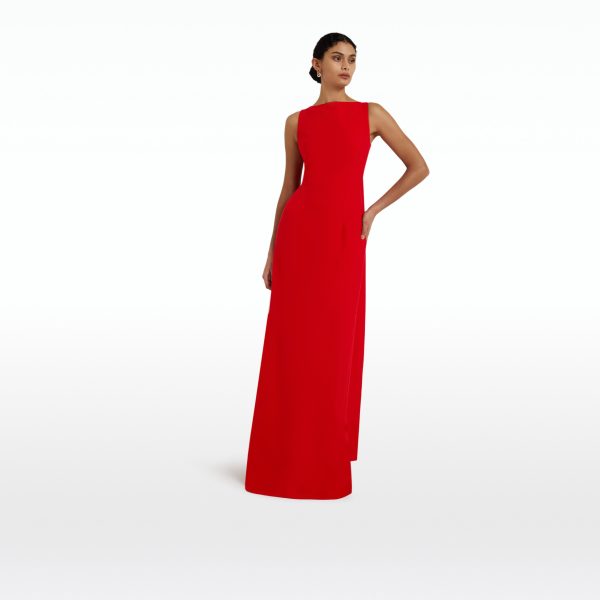 Celestia Cherry Red Long Dress - Image 6