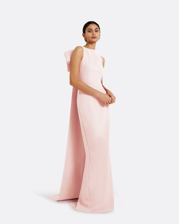 Celestia Pale Pink Long Dress - Image 4