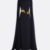 Talin Embroidered Midnight Navy Long Dress - Image 5