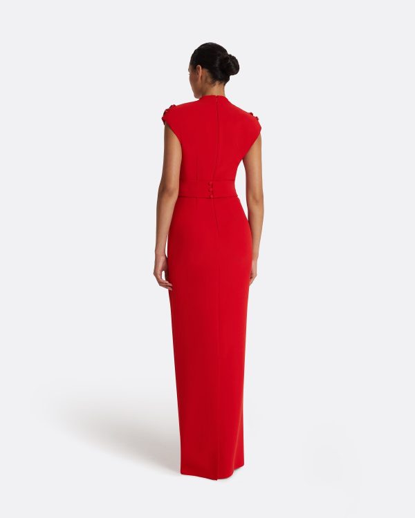 Dana Dazzling Red Long Dress - Image 2