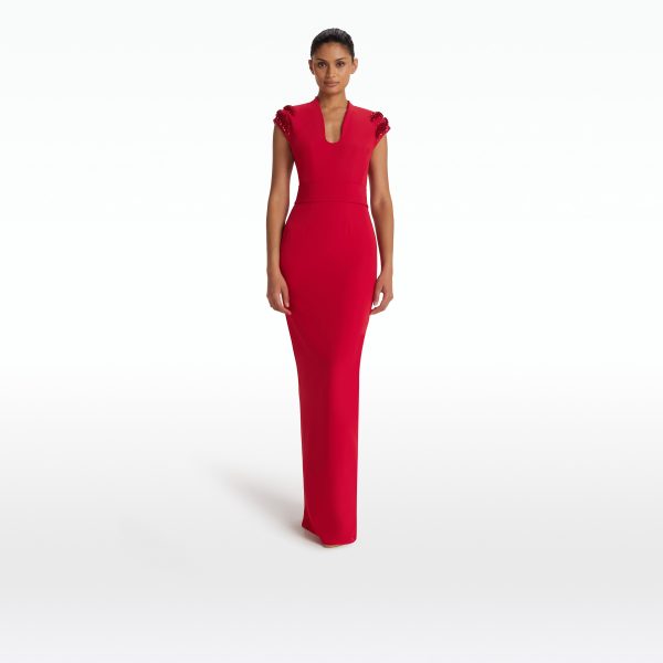 Dana Dazzling Red Long Dress - Image 6