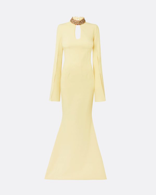 Anouk Pale Yellow Long Dress - Image 5