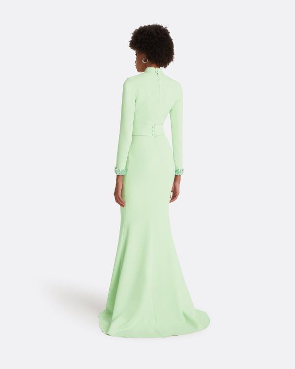 Kamala Aloe & Curled Leaf Embroidery Long Dress - Image 2