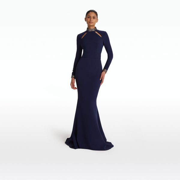 Kamala Azurite Blue Long Dress - Image 6
