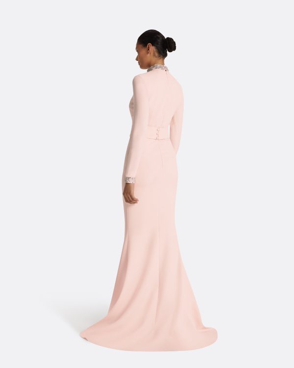 Kamala Pale Pink & Mirror Disc Embroidery Long Dress - Image 2