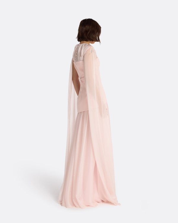 Gloria Pale Pink Long Dress - Image 2