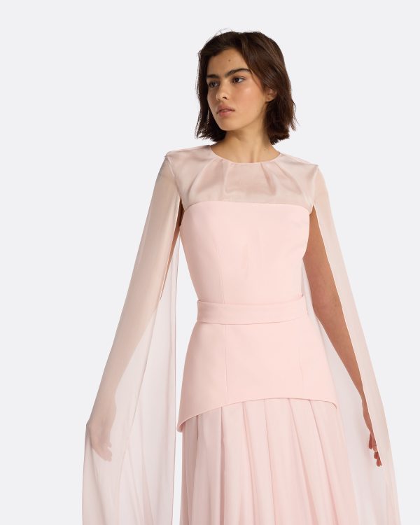 Gloria Pale Pink Long Dress - Image 3