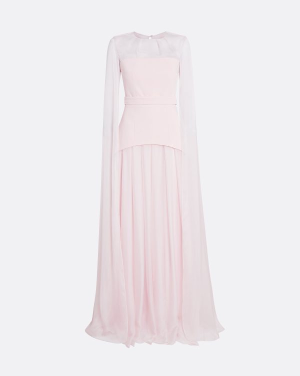 Gloria Pale Pink Long Dress - Image 5
