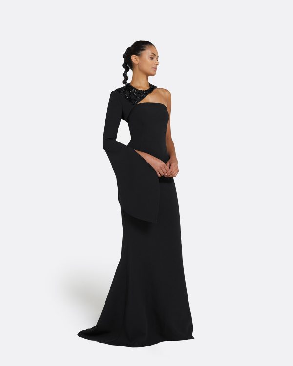 Raha Black Long Dress - Image 4
