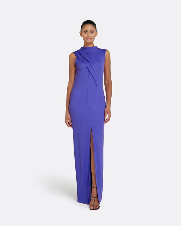 Iris Anemone Blue Long Dress