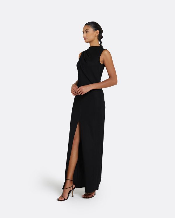 Iris Black Long Dress - Image 4