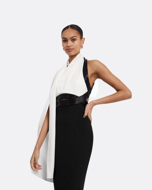 Lexi Black & Ivory Long Dress - Image 3