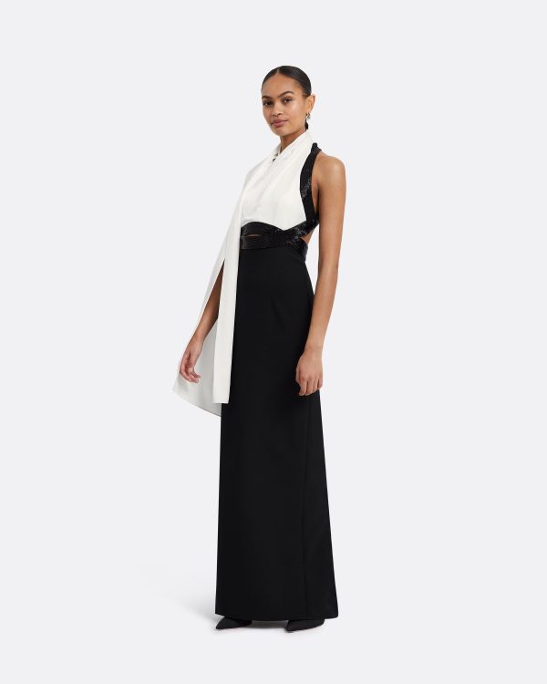 Lexi Black & Ivory Long Dress - Image 4