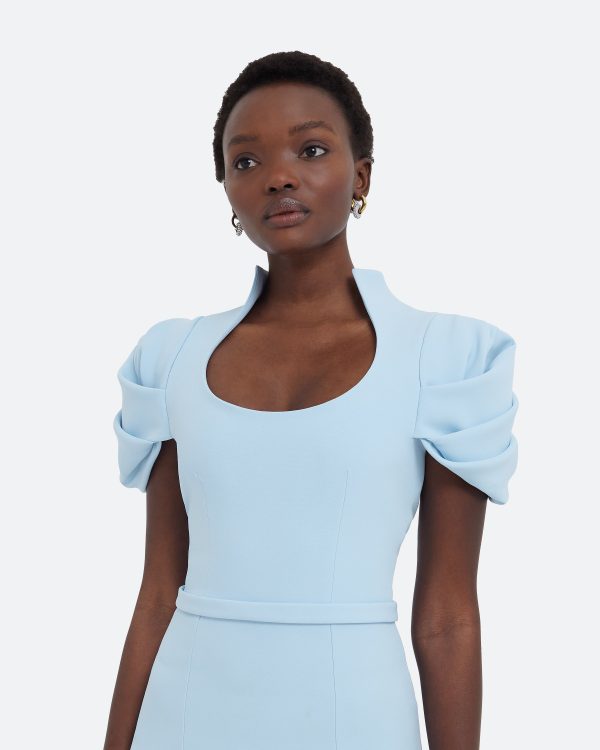 Logan Pale Blue Long Dress - Image 3
