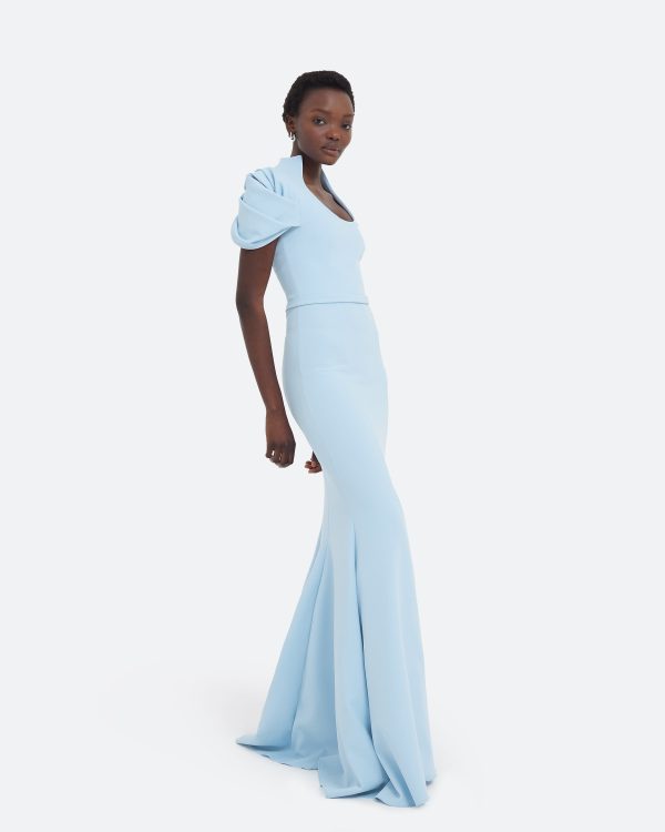 Logan Pale Blue Long Dress - Image 4