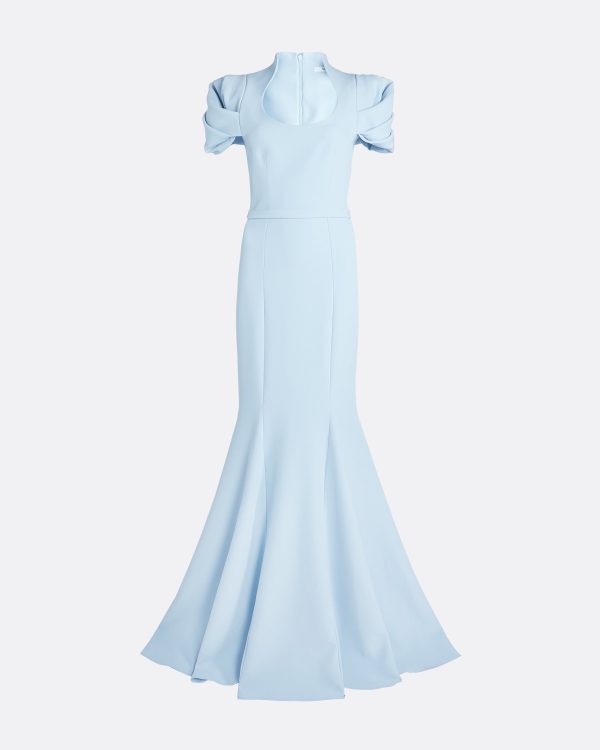 Logan Pale Blue Long Dress - Image 5