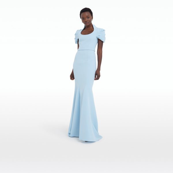 Logan Pale Blue Long Dress - Image 6