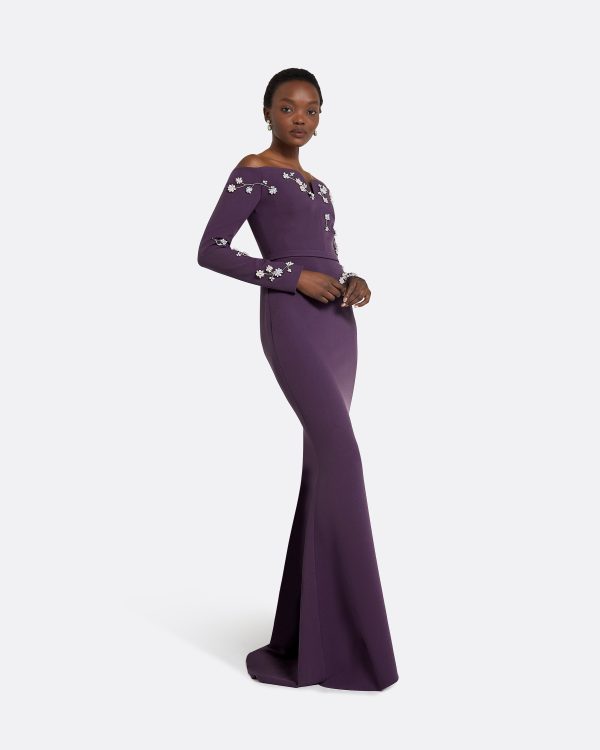Sonya Blackberry Long Dress - Image 4