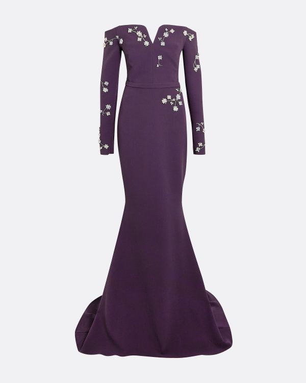 Sonya Blackberry Long Dress - Image 5