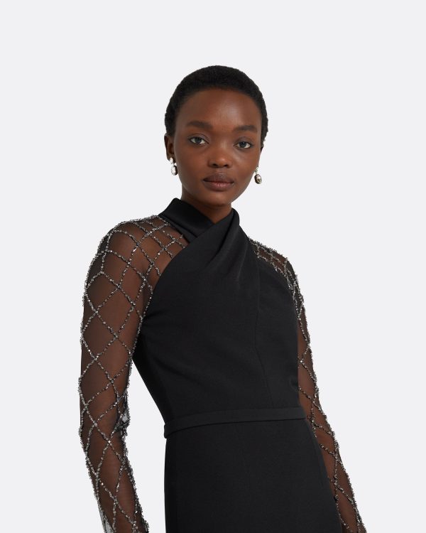 Clarence Black Long Dress - Image 3
