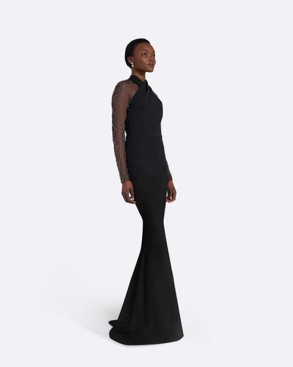 Clarence Black Long Dress - Image 4